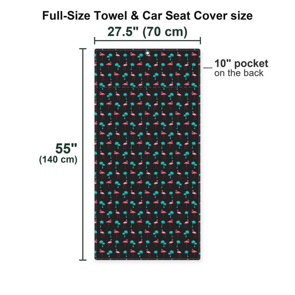 Flamingo Full-Size Towel & Car Seat Cover - Size Chart