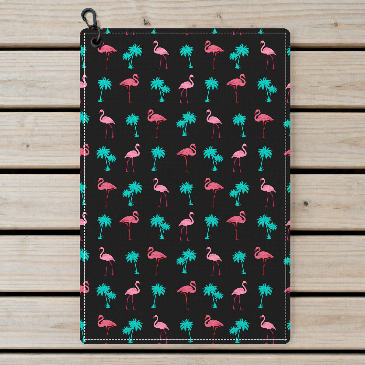 Flamingo Golf Towel - Laid Flat
