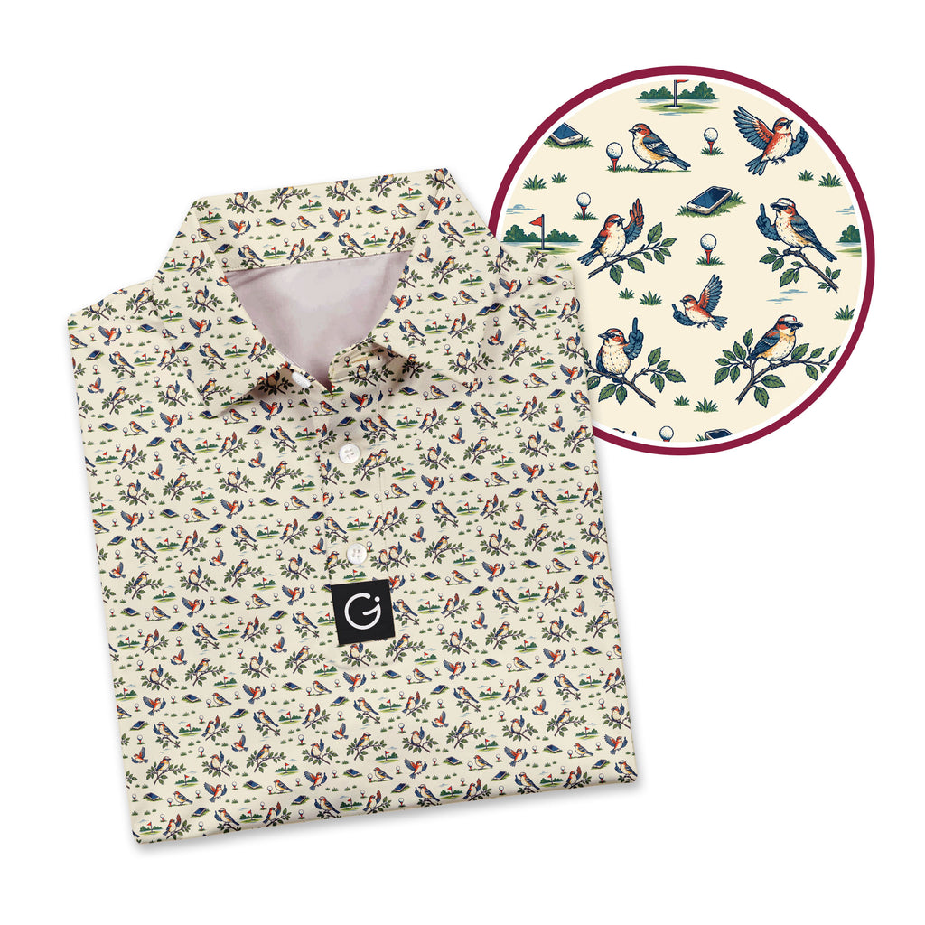 Flock Off Polo Shirt For Men - Detail Close-up