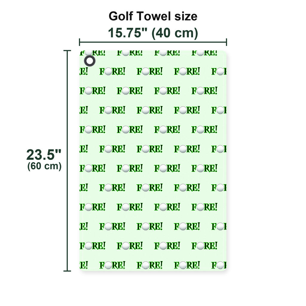Fore! Golf Towel - Size Chart