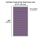 Frank and Beans Funny American Full-Size Towel & Car Seat Cover - Size Chart
