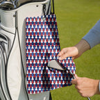 Frank and Beans Funny American Golf Towel - Cleaning a Club