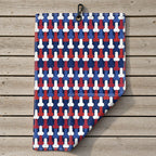 Frank and Beans Funny American Golf Towel - Laid Flat