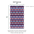 Frank and Beans Funny American Golf Towel - Size Chart