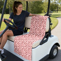 Frank and Beans Pink Full-Size Towel & Car Seat Cover - On a Golf Cart Seat
