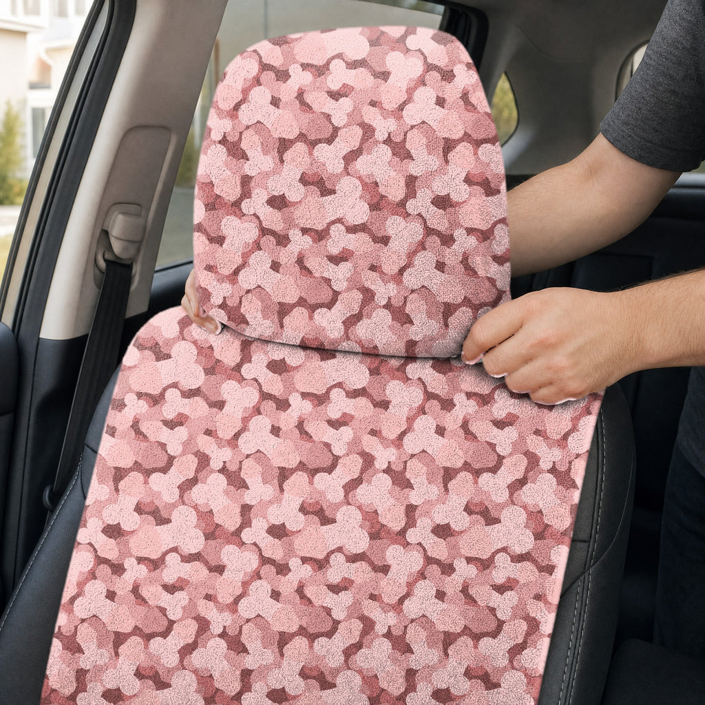 Frank and Beans Pink Full-Size Towel & Car Seat Cover - Headrest Pocket