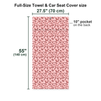 Frank and Beans Pink Full-Size Towel & Car Seat Cover - Size Chart