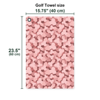 Frank and Beans Pink Golf Towel - Size Chart
