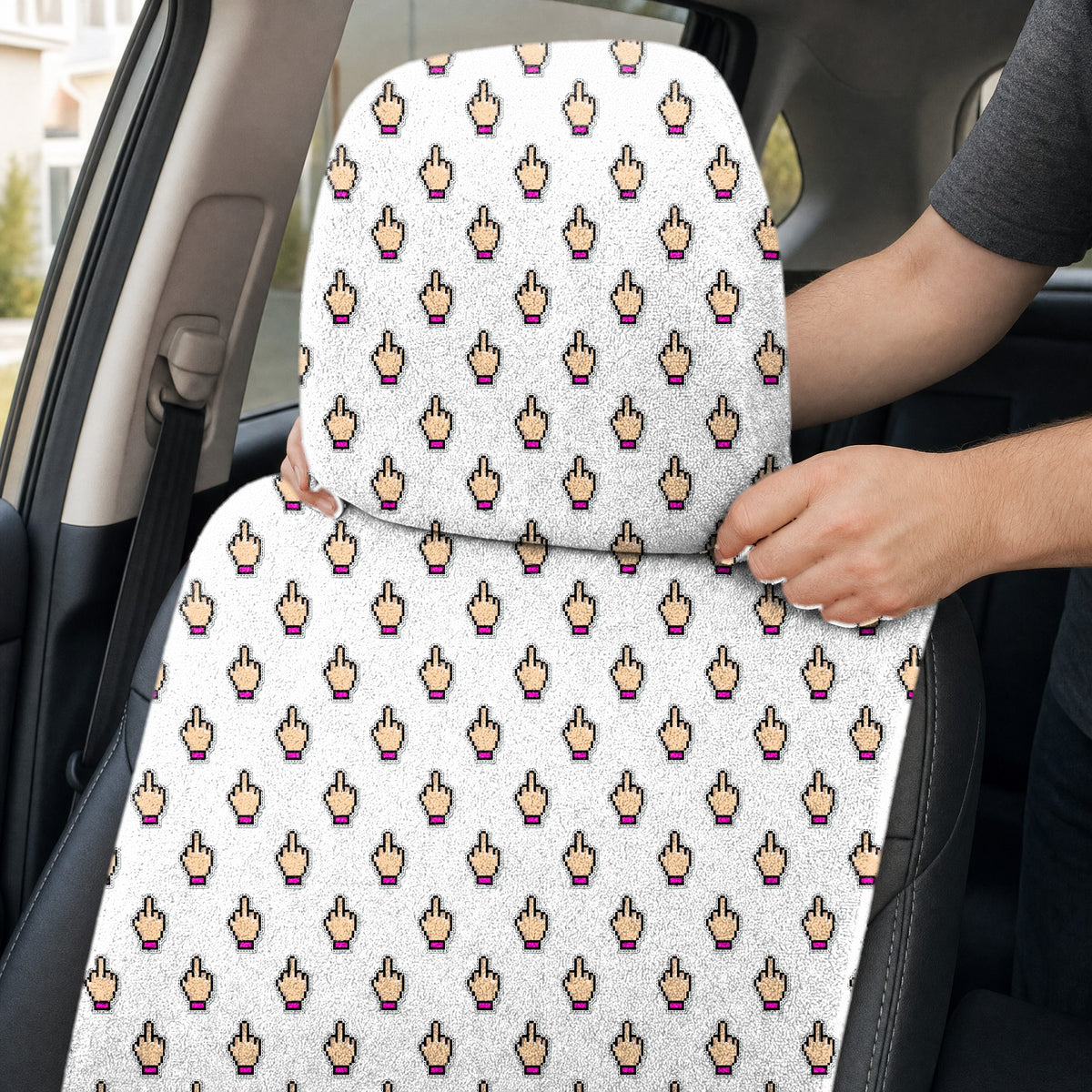 Friendly Hello Full-Size Towel & Car Seat Cover - Headrest Pocket