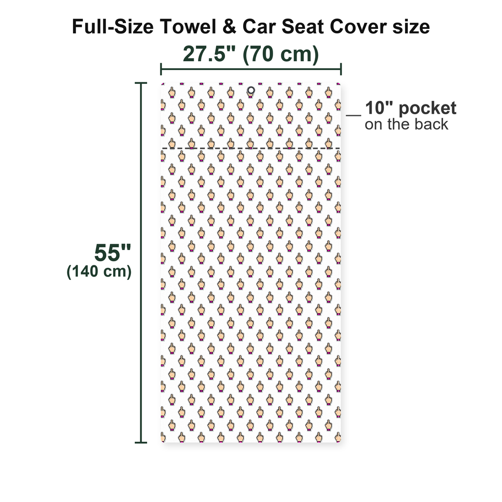 Friendly Hello Full-Size Towel & Car Seat Cover - Size Chart