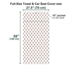Friendly Hello Full-Size Towel & Car Seat Cover - Size Chart