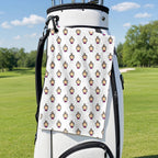 Friendly Hello Golf Towel - Hanging on a Golf Bag