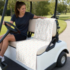 Funny Breast Full-Size Towel & Car Seat Cover - On a Golf Cart Seat