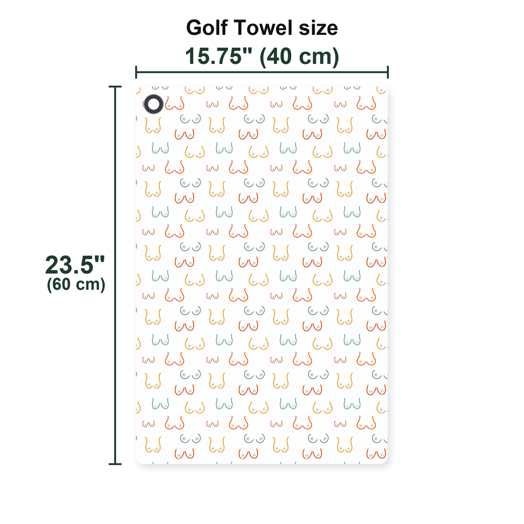 Funny Breast Golf Towel - Size Chart