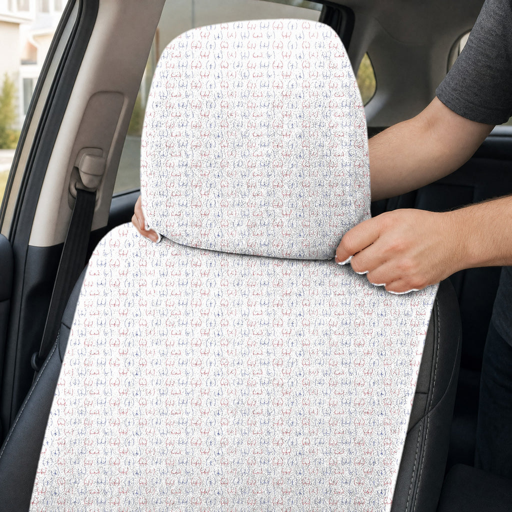 Funny butt Full-Size Towel & Car Seat Cover - Headrest Pocket