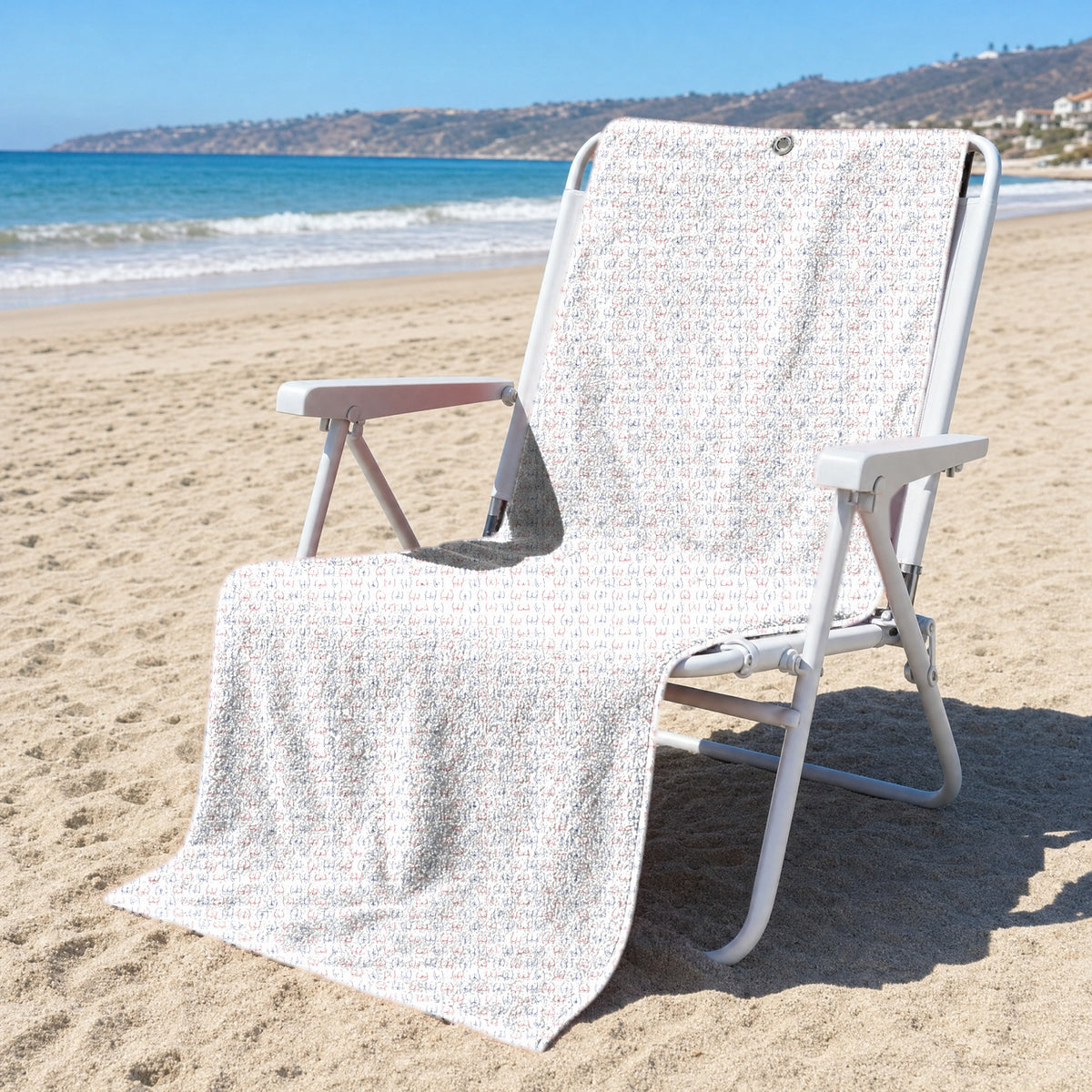 Funny butt Full-Size Towel & Car Seat Cover - On a Beach Chair