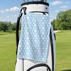 Funny Fingers Skeleton Golf Towel - Hanging on a Golf Bag