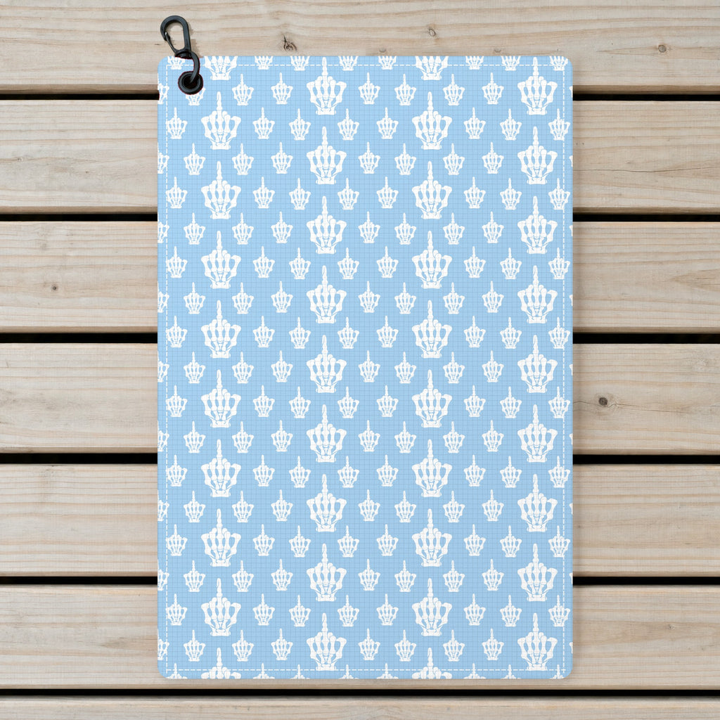 Funny Fingers Skeleton Golf Towel - Laid Flat