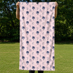 Funny Golf Stick Figures Pink Palm Tree Full-Size Towel & Car Seat Cover - Held Open
