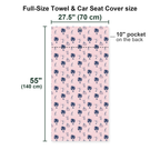 Funny Golf Stick Figures Pink Palm Tree Full-Size Towel & Car Seat Cover - Size Chart