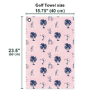 Funny Golf Stick Figures Pink Palm Tree Golf Towel - Size Chart