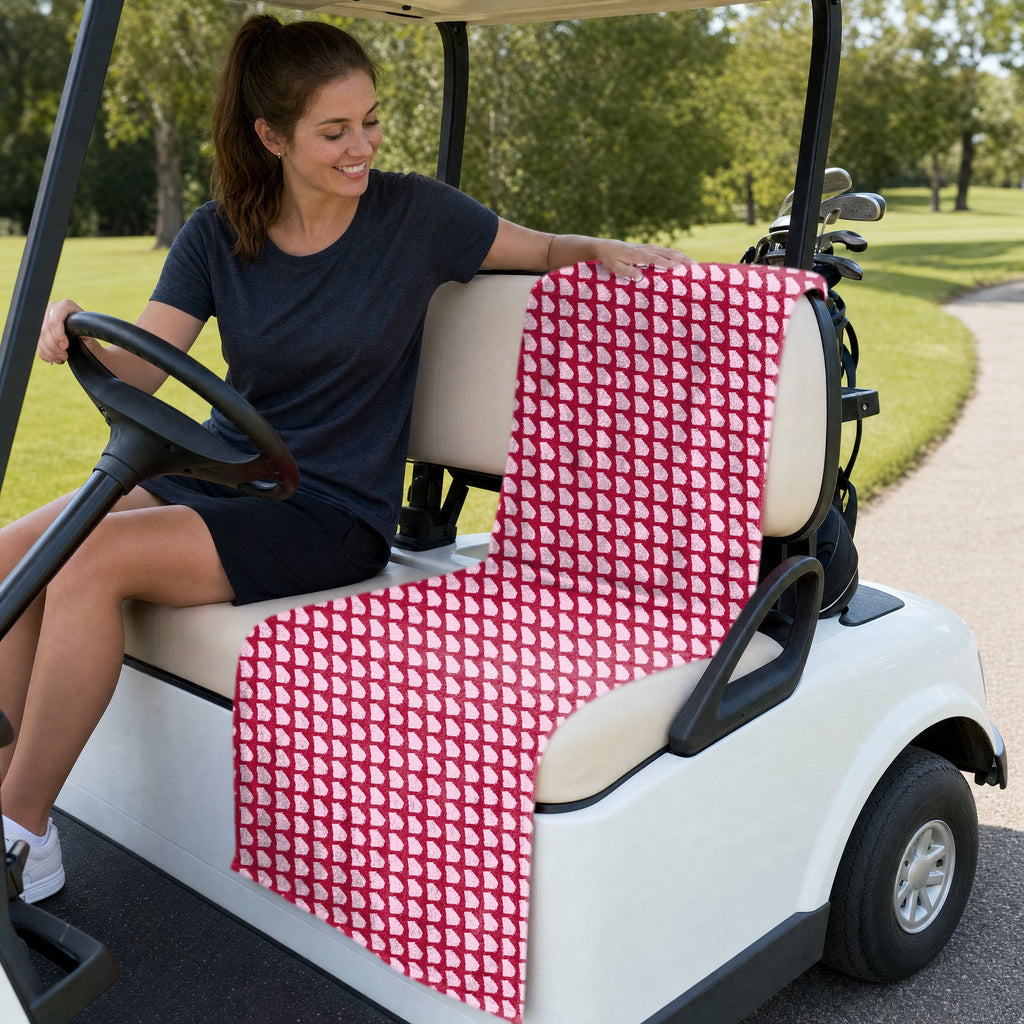 Georgia Polo Full-Size Towel & Car Seat Cover - On a Golf Cart Seat