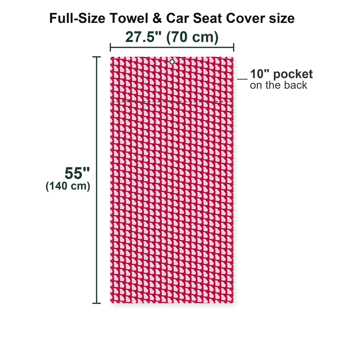 Georgia Polo Full-Size Towel & Car Seat Cover - Size Chart