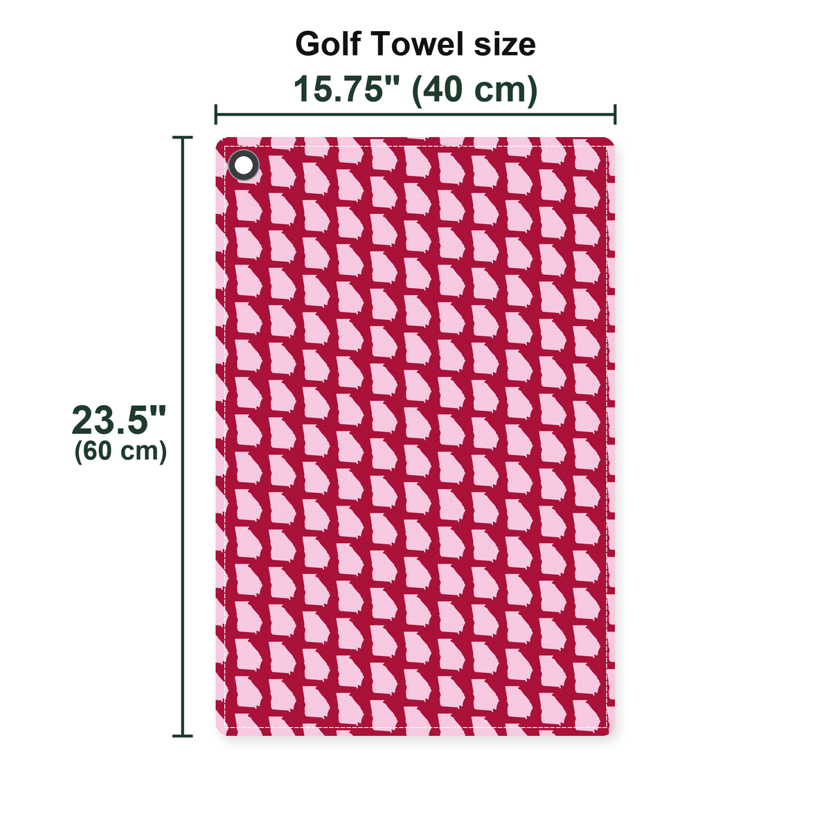 Georgia Polo Golf Towel - Size Chart