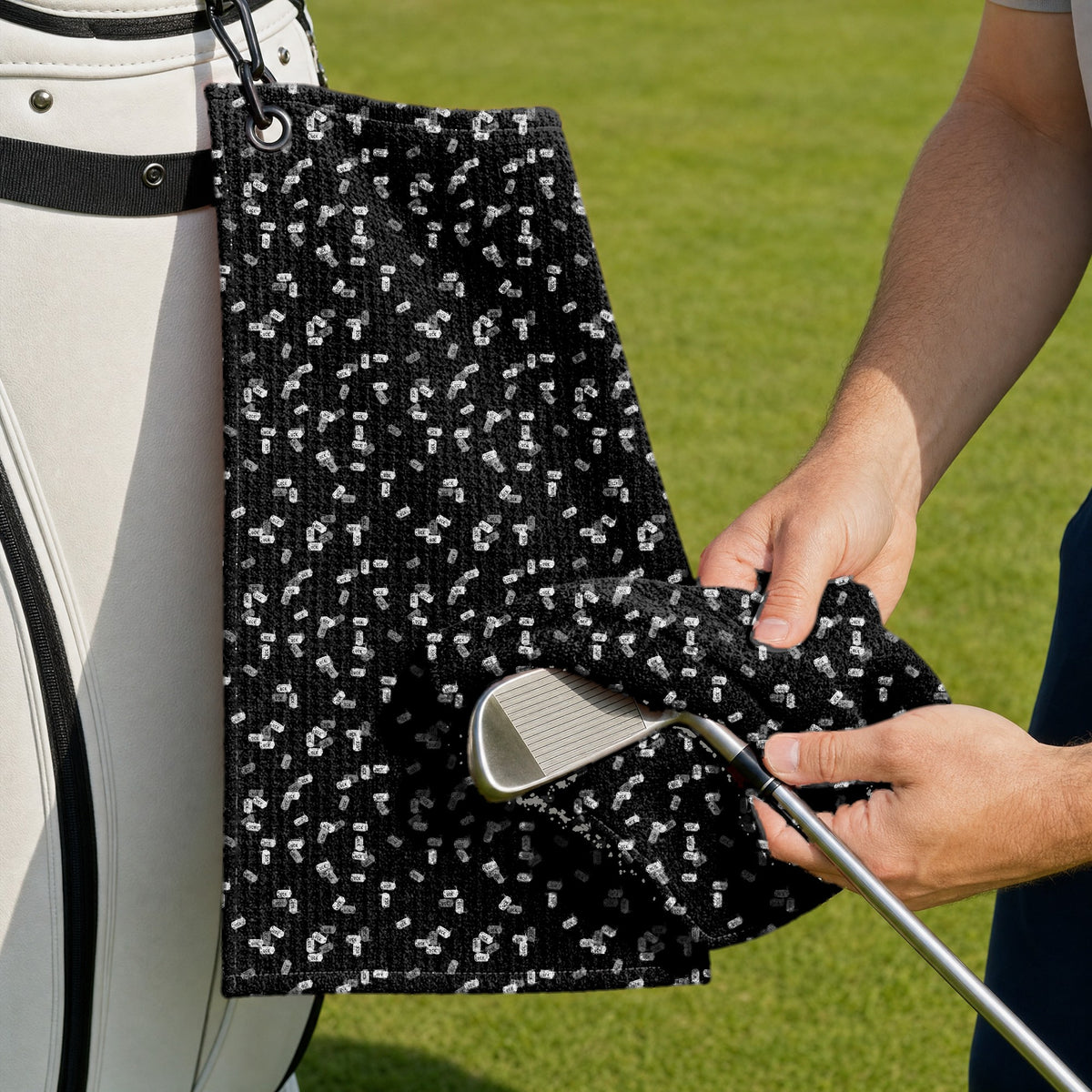 Getting Lucky Golf Towel - Cleaning a Club