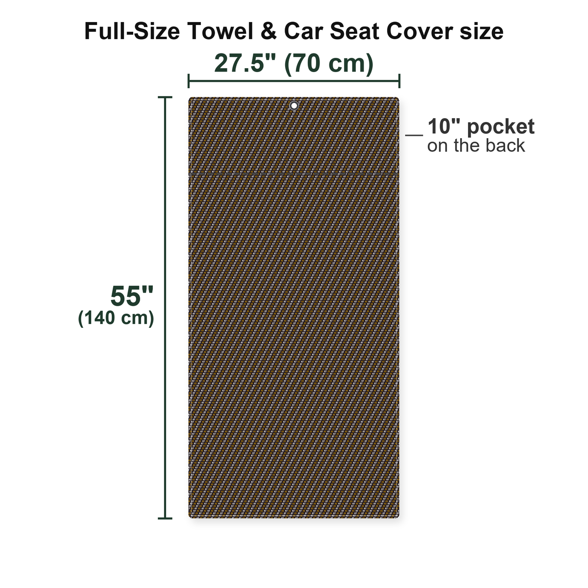Golden Era Full-Size Towel & Car Seat Cover - Size Chart