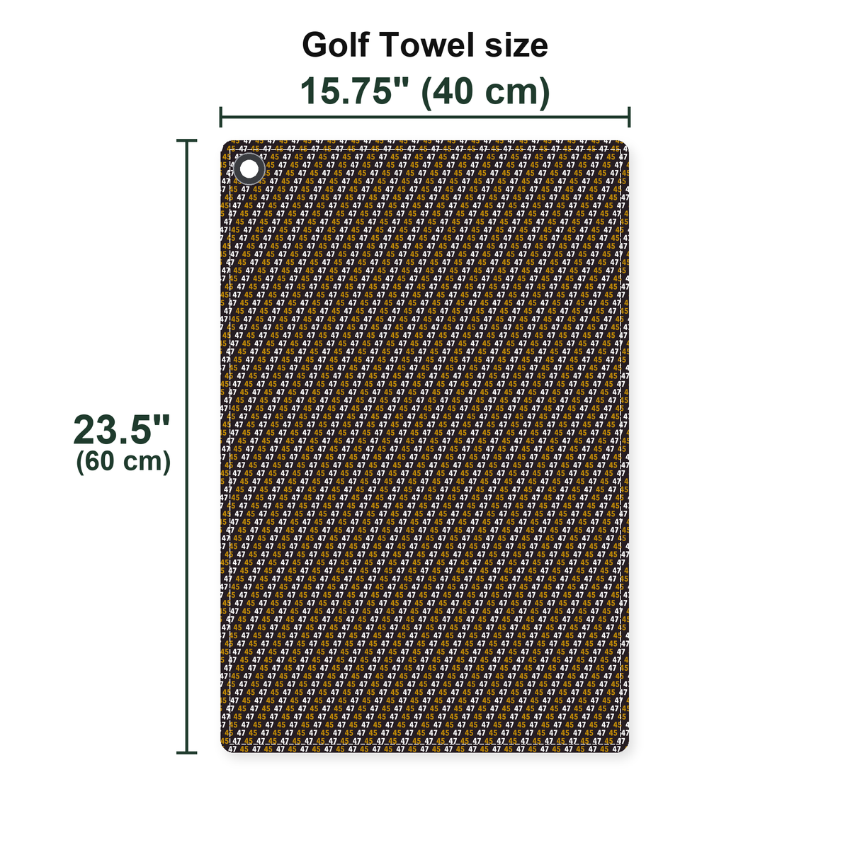 Golden Era Golf Towel - Size Chart