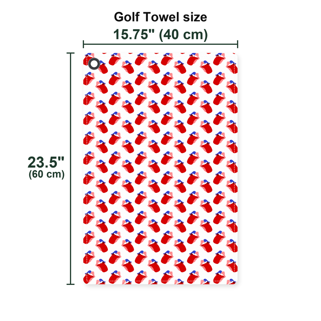 Greatest Lips American Golf Towel - Size Chart