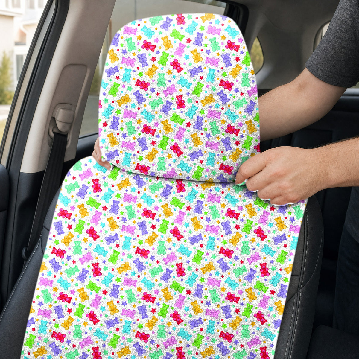 Gummy Bears Full-Size Towel & Car Seat Cover - Headrest Pocket