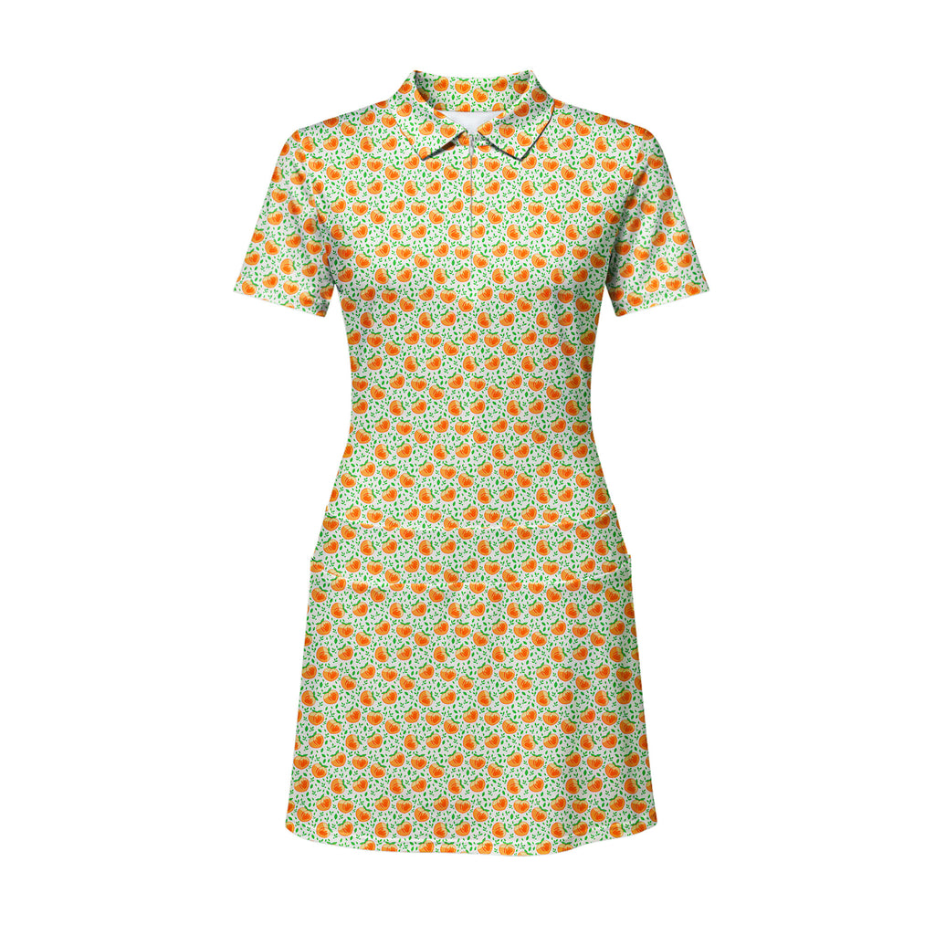 Hands Off My Peach Short Sleeve Golf Dress - Front