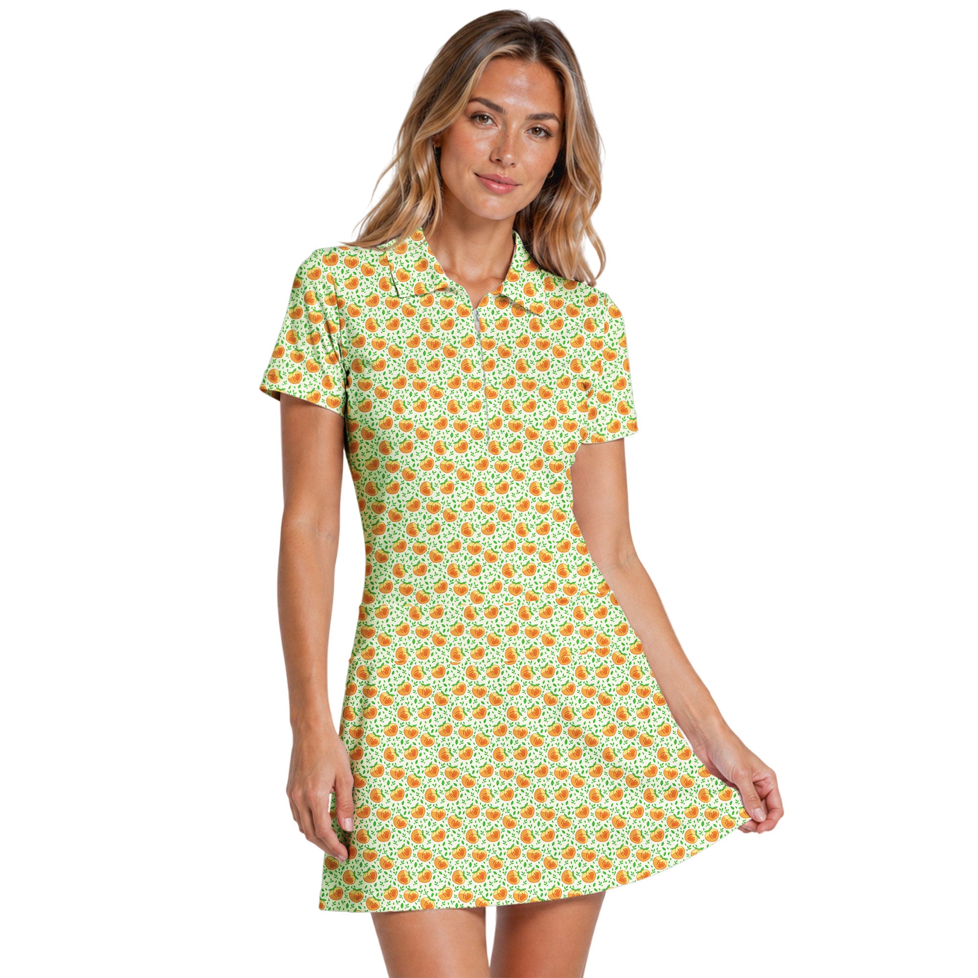 Hands Off My Peach Short Sleeve Golf Dress - WM