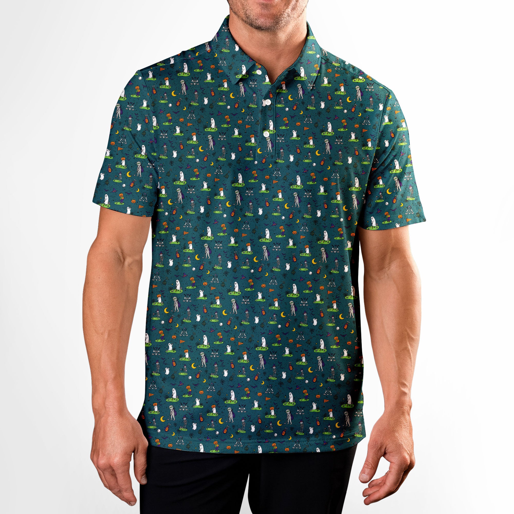 Haunted Fairways Polo Shirt For Men - Model Front