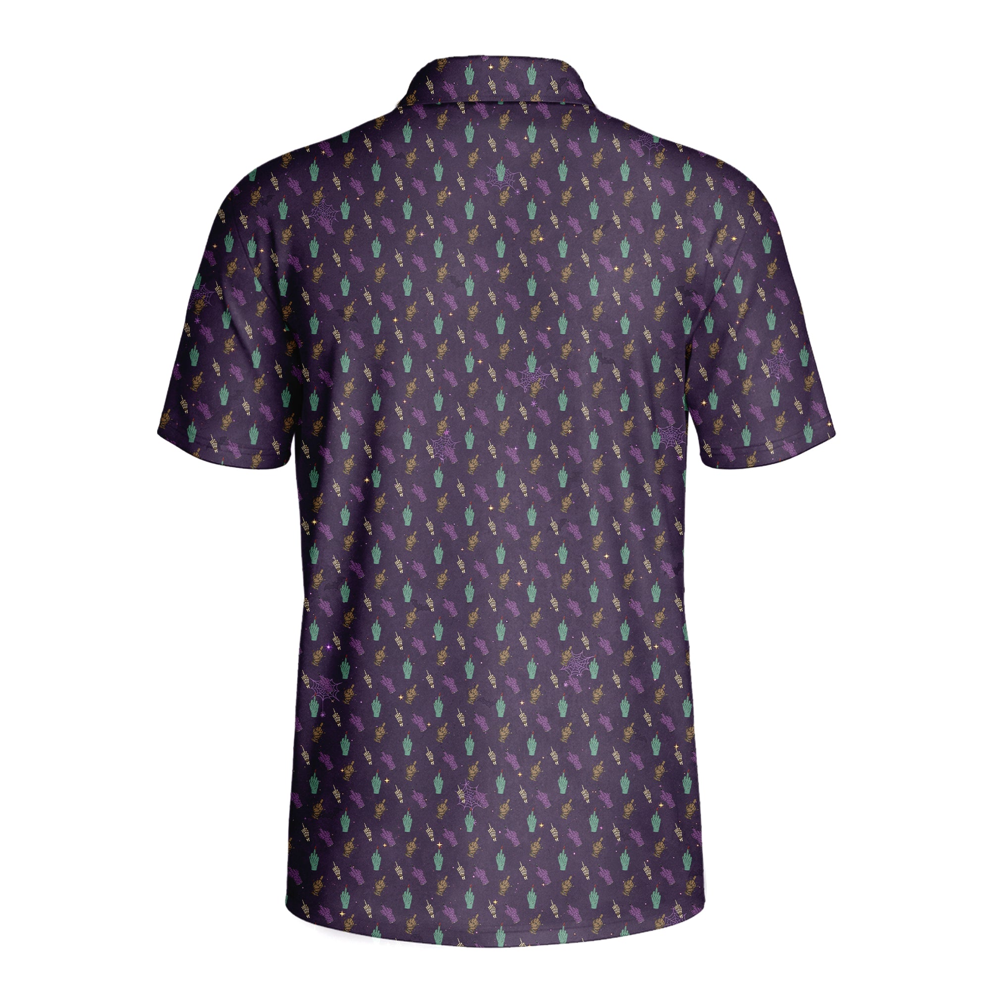 Haunted Flip - Off Polo Shirt For Men - PURPLE-BACK