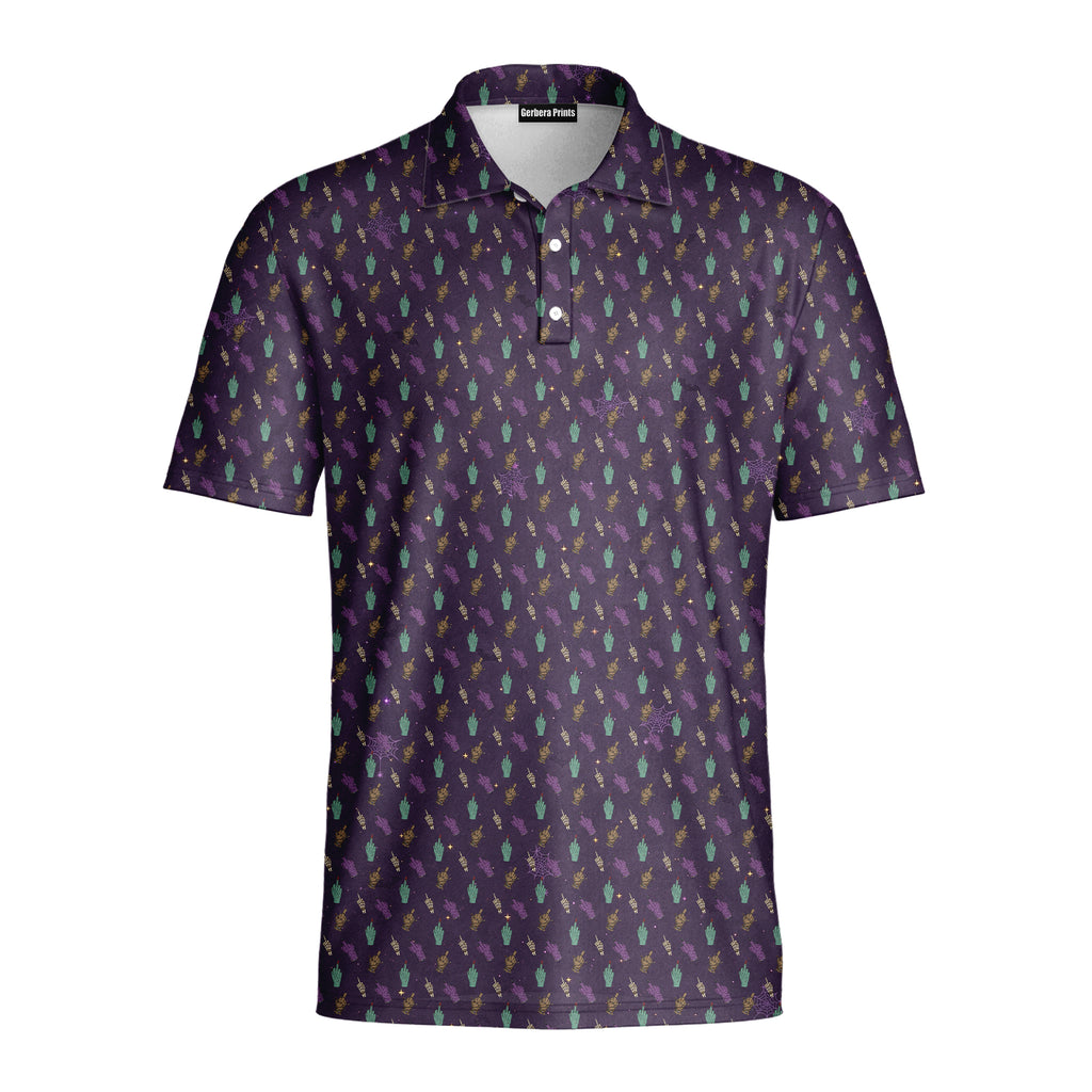 Haunted Flip - Off Polo Shirt For Men - PURPLE-FRONT