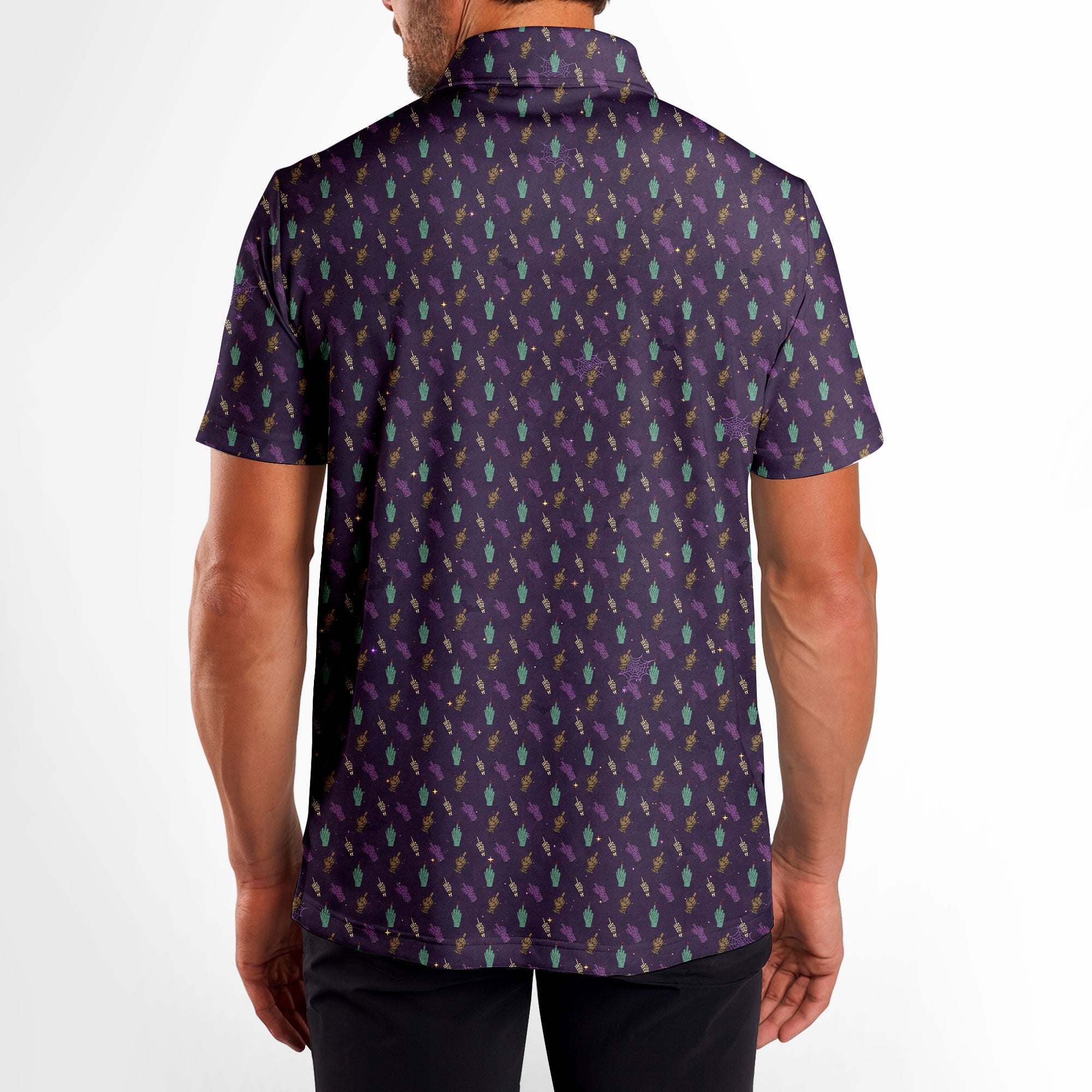 Haunted Flip - Off Polo Shirt For Men - PURPLE-M-B