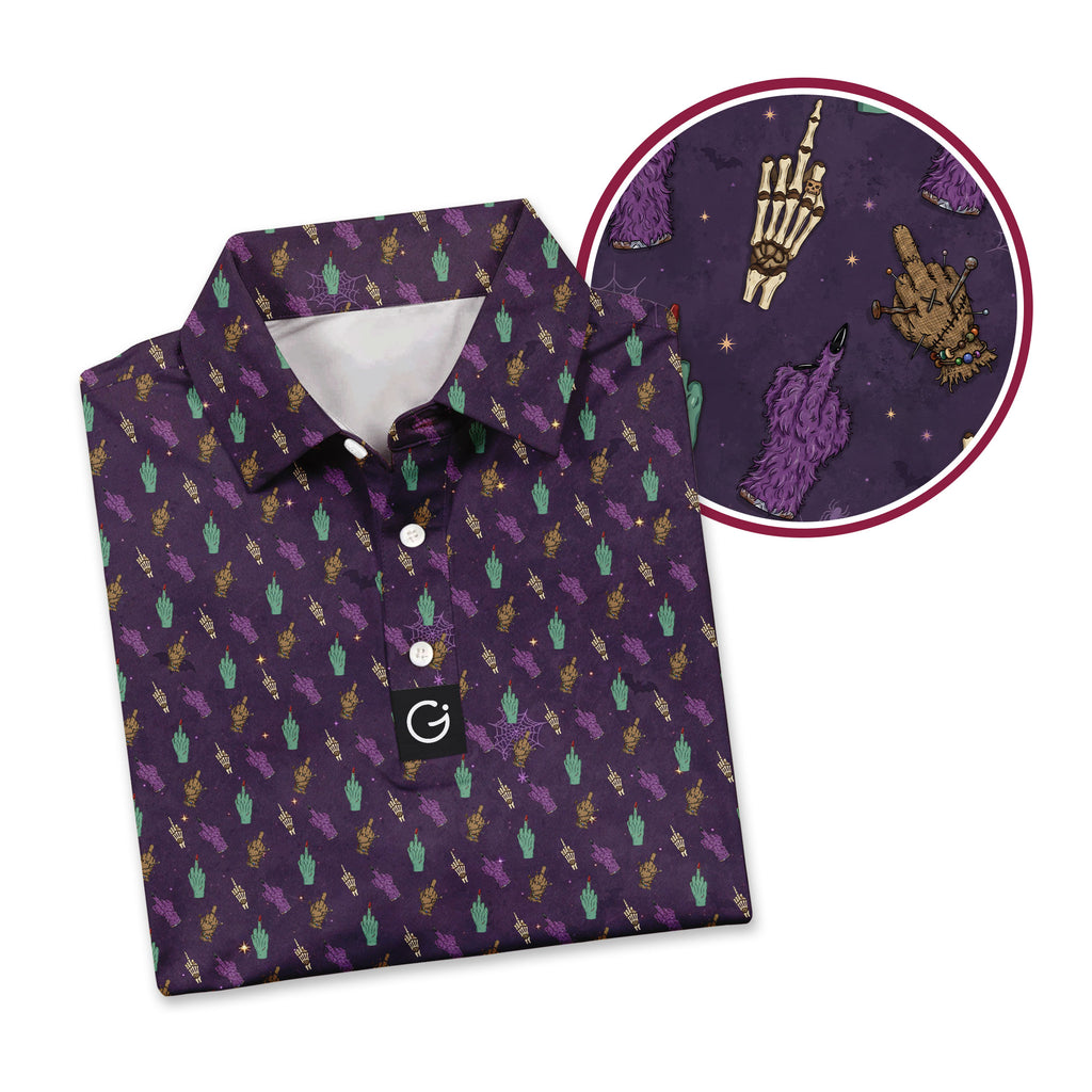 Haunted Flip - Off Polo Shirt For Men - PURPLE-ZOOM