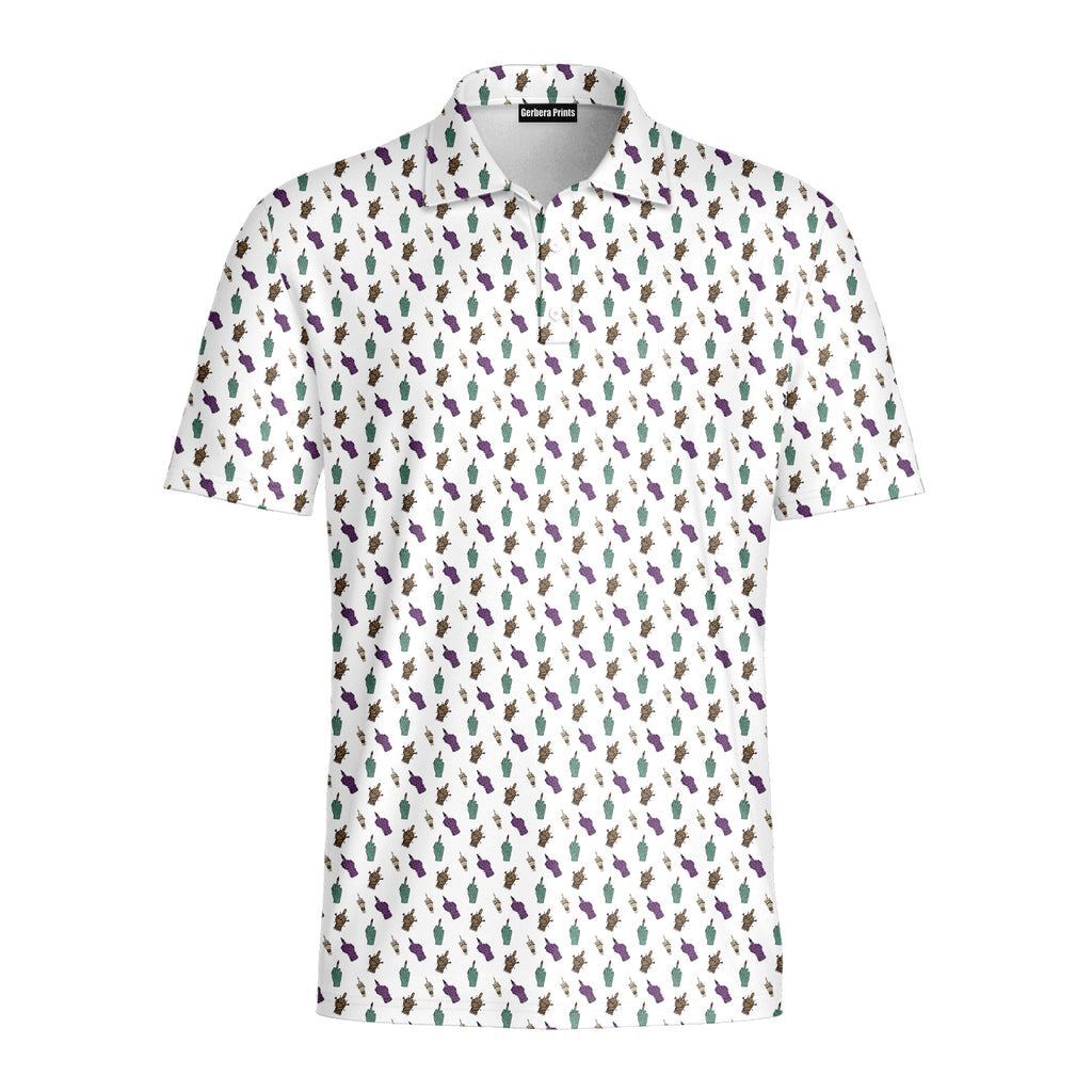 Haunted Flip - Off Polo Shirt For Men - WHITE-FRONT