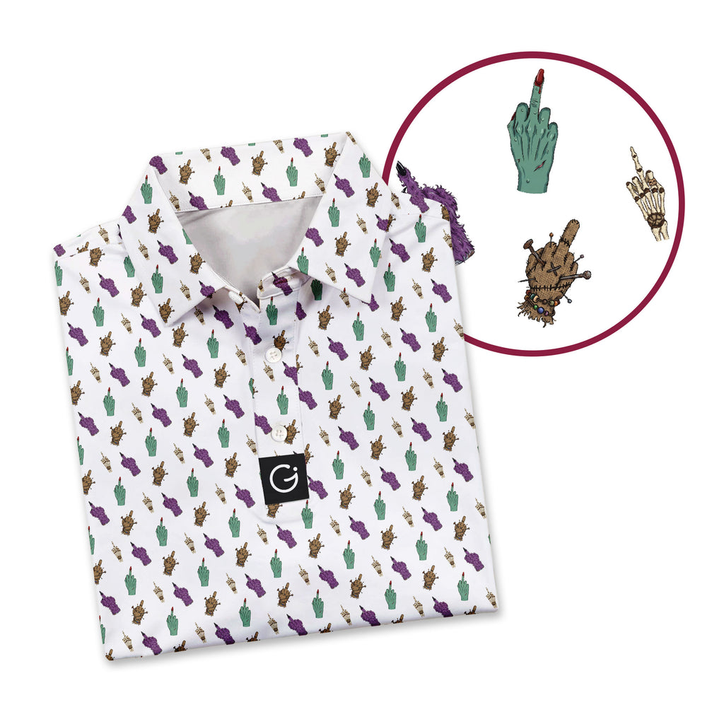 Haunted Flip - Off Polo Shirt For Men - WHITE-ZOOM