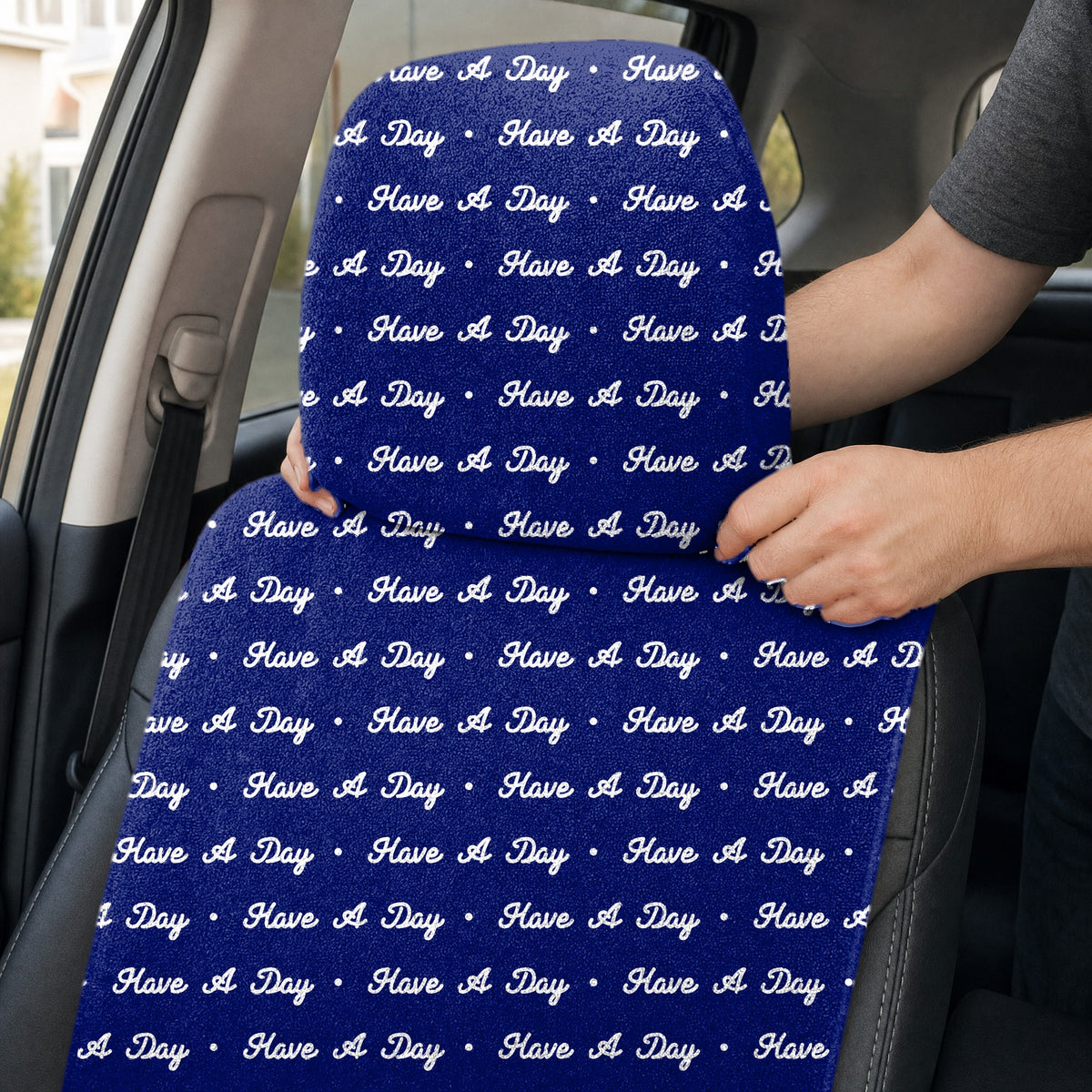Have A Day Full-Size Towel & Car Seat Cover - Headrest Pocket