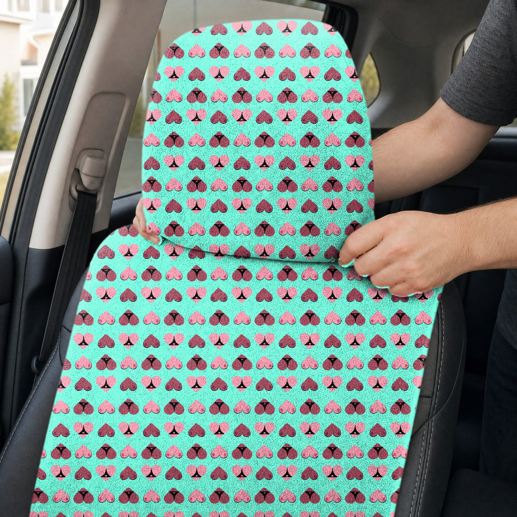 Heart Hip Full-Size Towel & Car Seat Cover - Headrest Pocket