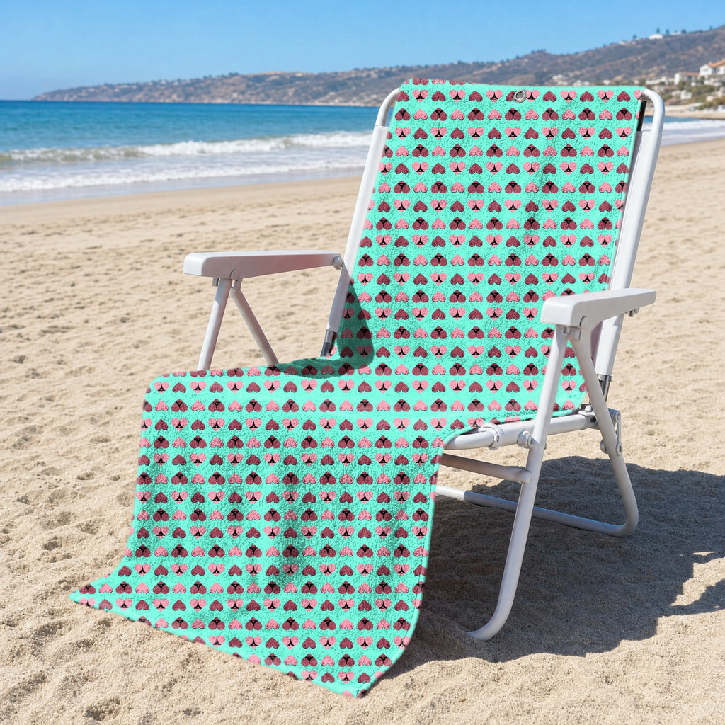 Heart Hip Full-Size Towel & Car Seat Cover - On a Beach Chair