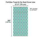 Heart Hip Full-Size Towel & Car Seat Cover - Size Chart