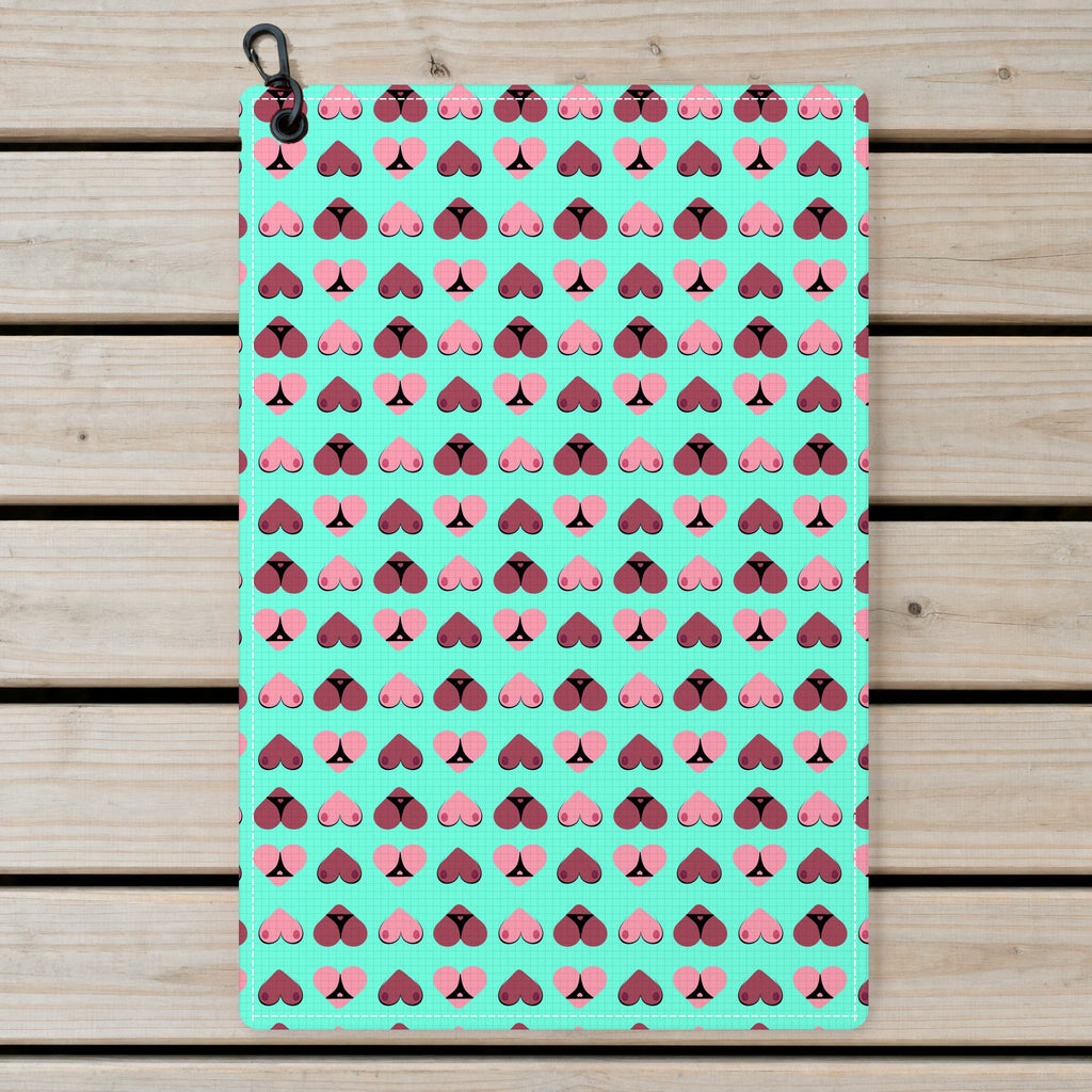 Heart Hip Golf Towel - Laid Flat