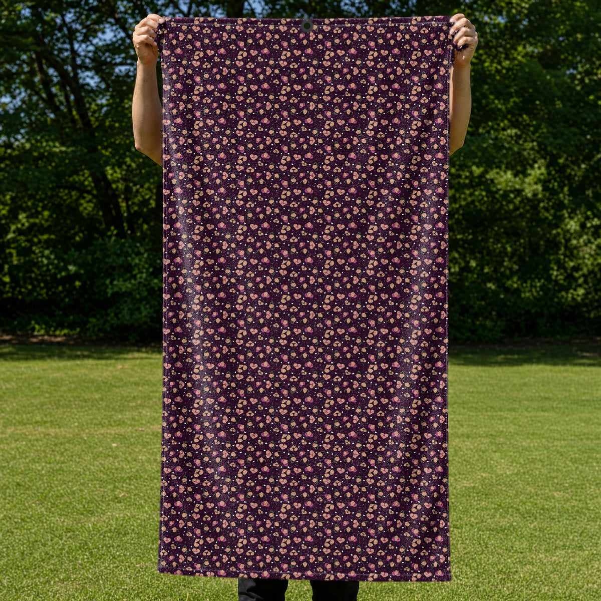 Hearts Like Breast Full-Size Towel & Car Seat Cover - Held Open
