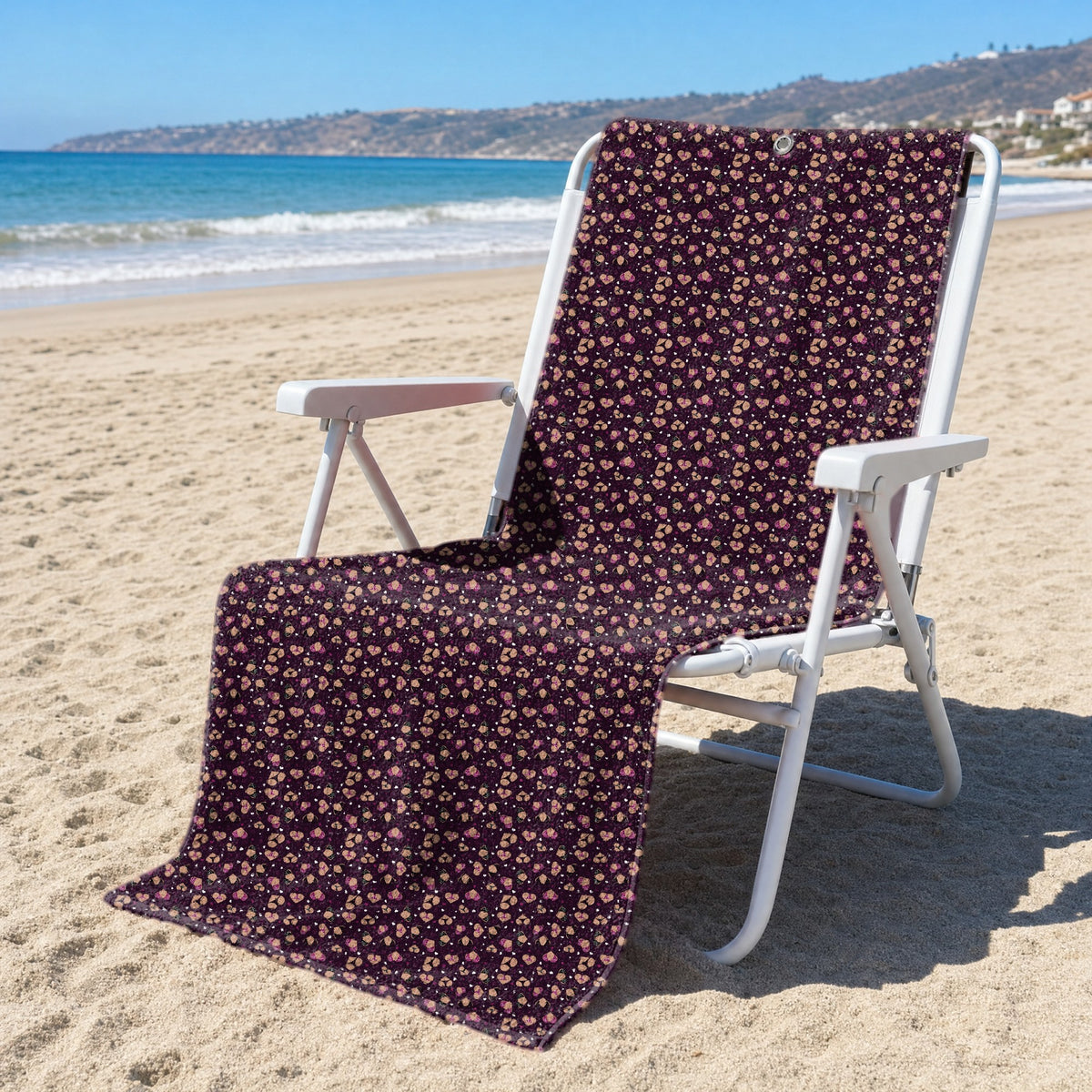 Hearts Like Breast Full-Size Towel & Car Seat Cover - On a Beach Chair