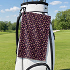Hearts Like Breast Golf Towel - Hanging on a Golf Bag